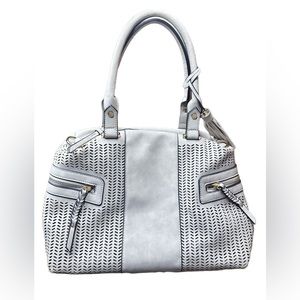 Violet Ray NYC Women's Shoulder Satchel Gray Faux Suede Zippered